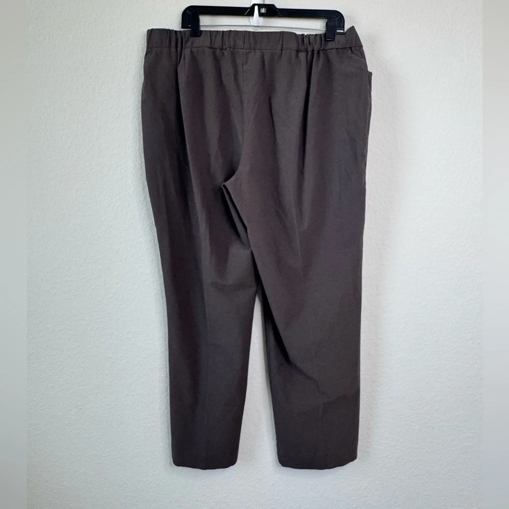 Eileen Fisher Pants Women’s 3X Rye Brown Washable Crepe Ankle Pull-On Minimalist
